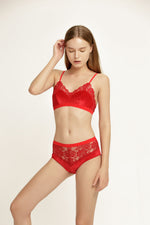 No Steel Ring Thin Cotton Cup Lace Bra Set