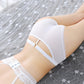 Cross Strap Sexy Panties Women Seamless Nude Lace Trim Ladies Briefs Mid-Low Waist